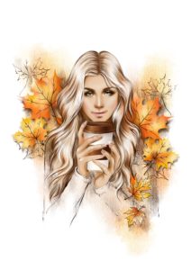 Иллюстрация Девочка осень